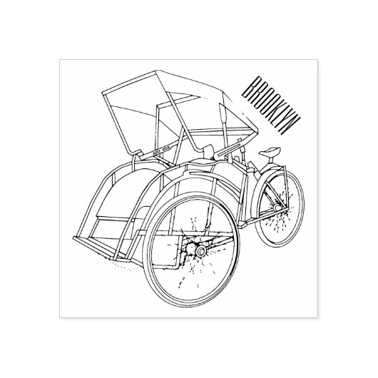 Tampons Encreurs Illustration de cyclo-pousse (Impression)