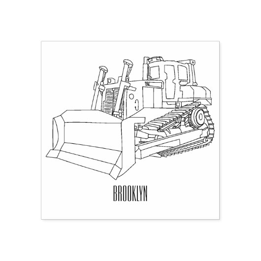 Tampons Encreurs Illustration de dessin animé Bulldozer (Impression)