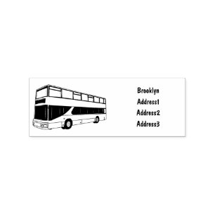 Tampons Encreurs illustration de dessin animé d'autobus à impériale