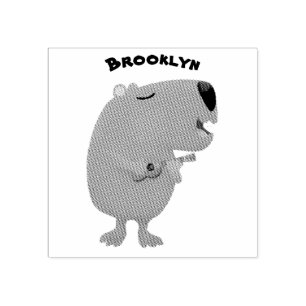 Tampons Encreurs Illustration de dessin animé de capybara ukulele