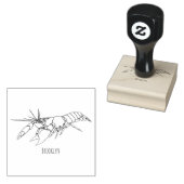 Tampons Encreurs Illustration de l'écrevisse marron bleu (Tamponné)