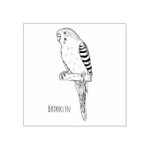 Tampons Encreurs Illustration de l'oiseau bleu budgerigar (Impression)