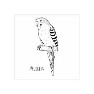 Tampons Encreurs Illustration de l'oiseau bleu budgerigar
