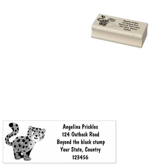 Tampons Encreurs Illustration de mignon léopard des neiges (Tamponné)