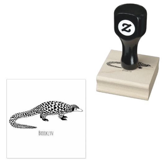 Tampons Encreurs Illustration de pangolin à queue longue (Tamponné)