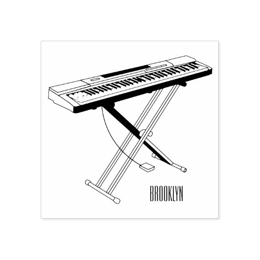 Tampons Encreurs Illustration de piano clavier (Impression)
