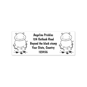 Tampons Encreurs Illustration de saut en hippo mignon