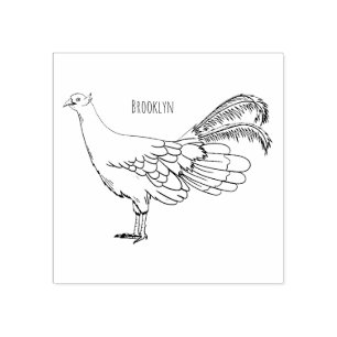 Tampons Encreurs Illustration d'oiseau de faisan à oreilles bleues