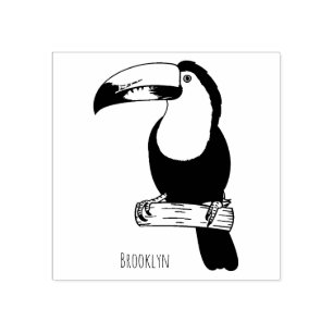 Tampons Encreurs Illustration d'oiseau toucain à bec de Keel