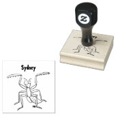 Tampons Encreurs Illustration drôle de mante verte en prière (Tamponné)