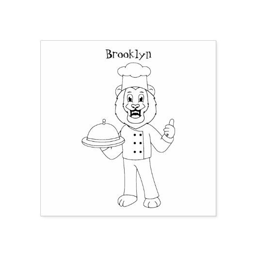 Tampons Encreurs Illustration du chef mignon lion (Impression)