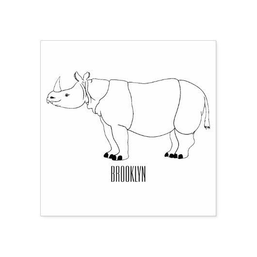 Tampons Encreurs Illustration du rhinocéros de Javan (Impression)