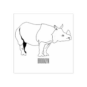 Tampons Encreurs Illustration du rhinocéros de Javan