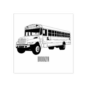 Tampons Encreurs Illustration d'un autobus scolaire