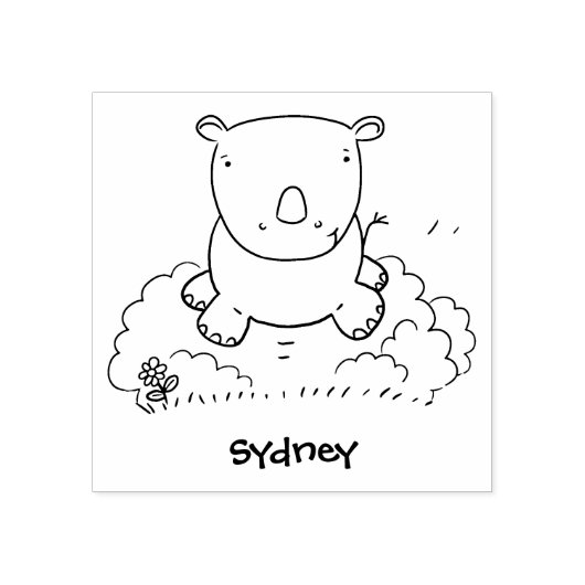 Tampons Encreurs Illustration d'un petit rhinocéros (Impression)