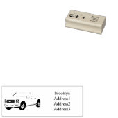 Tampons Encreurs Illustration d'une camionnette rouge mou (Tamponné)