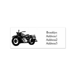 Tampons Encreurs Illustration d'une moto de croiseur militaire