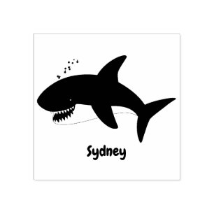 Tampons Encreurs Illustration joyeuse du grand requin blanc