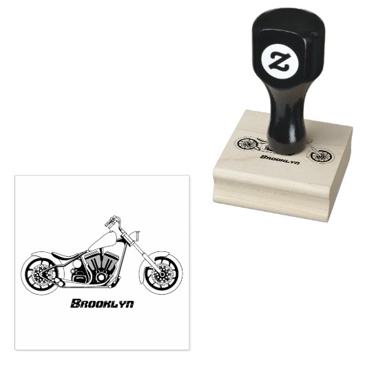 Tampons Encreurs Illustration motocyclette de style hélicoïdal (Tamponné)