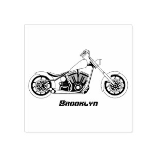 Tampons Encreurs Illustration motocyclette de style hélicoïdal