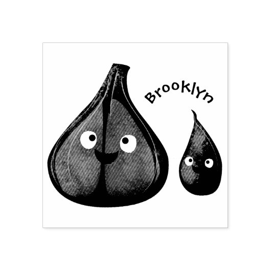 Tampons Encreurs Illustration végétale de caricature à l'ail mignon (Impression)