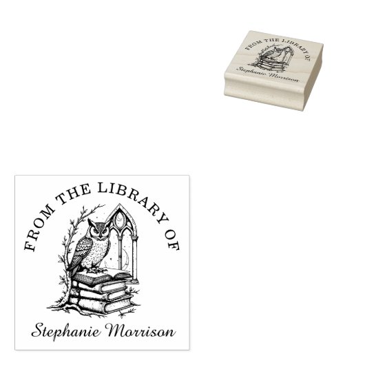 Tampons Encreurs Imaginaire Owl Library Ex Libris Bookplate Stamp (Tamponné)