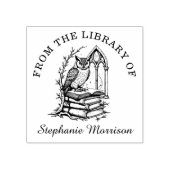Tampons Encreurs Imaginaire Owl Library Ex Libris Bookplate Stamp (Impression)