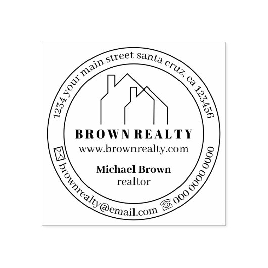 Tampons Encreurs Immobilier de deux maisons (Impression)