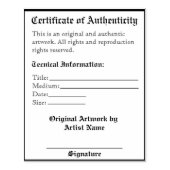 Tampons Encreurs Impression de l'authentification d'oeuvres personn (Impression)