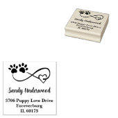 Tampons Encreurs Infinity Symbol Heart & Paws Return Address Stamp (Tamponné)