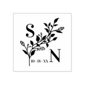 Tampons Encreurs Initiales Branches Chic Mariage Fleur sauvage mode (Impression)