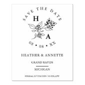 Tampons Encreurs Initiales de Bunch Mariage minimes modernes (Impression)