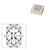 Tampons Encreurs Initiales de l'ornement du Mariage sophistiqué (Tamponné)