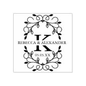Tampons Encreurs Initiales de l'ornement du Mariage sophistiqué (Impression)