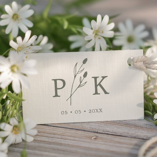 Tampons Encreurs Initiales de Mariage rustique branché Boho Fleur s