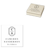Tampons Encreurs Initiales de monogramme élégante bordure Ex Libris (Tamponné)