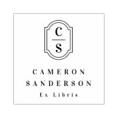 Tampons Encreurs Initiales de monogramme élégante bordure Ex Libris (Impression)