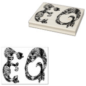 Tampons Encreurs Initiales de monogramme en langue anglaise de chat (Tamponné)