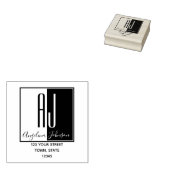 Tampons Encreurs Initiales de monogramme simple moderne d'adresse d (Tamponné)