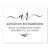 Tampons Encreurs Initiales de script élégantes | Adresse de retour  (Impression)