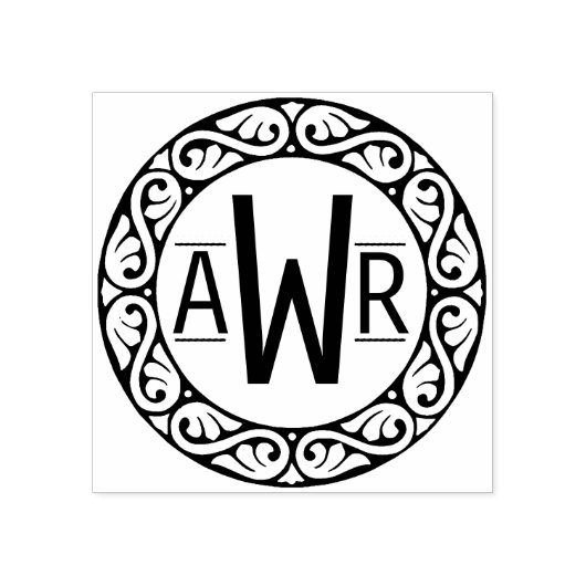 Tampons Encreurs Initiales du cadre de défilement circulaire ID431 (Impression)