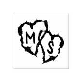 Tampons Encreurs Initiales du Mariage Coeurs sculptés (Impression)