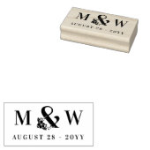 Tampons Encreurs Initiales et date Mariage de l'esperluide florale (Tamponné)
