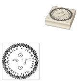 Tampons Encreurs Initiales Feuilles personnalisées simples Mariage (Tamponné)