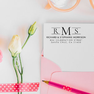 Tampons Encreurs Initiales minimalistes Adresse de retour Mariage