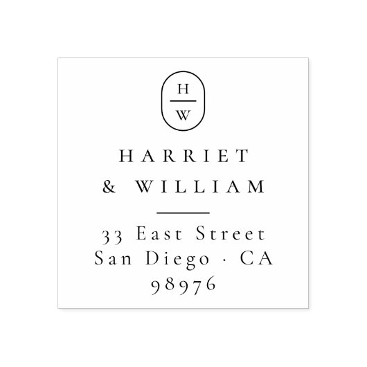 Tampons Encreurs Initiales modernes Mariage Monogramme Adresse de r (Impression)
