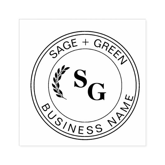 Tampons Encreurs Initiales Nom commercial Congé botanique promotion (Impression)