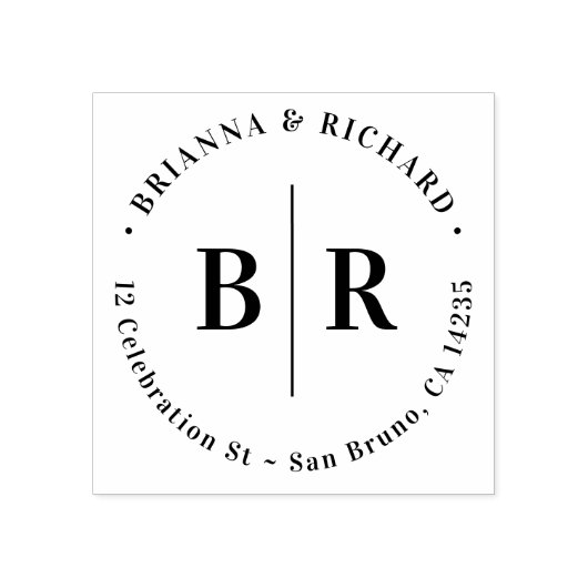 Tampons Encreurs Initiales officielles Typographie Mariage Adresse  (Impression)