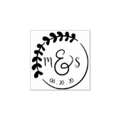 Tampons Encreurs Initiales personnalisées Monogrammes Mariage Wreat (Impression)