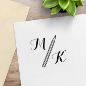 Tampons Encreurs Initiales simples de monogramme de crayon